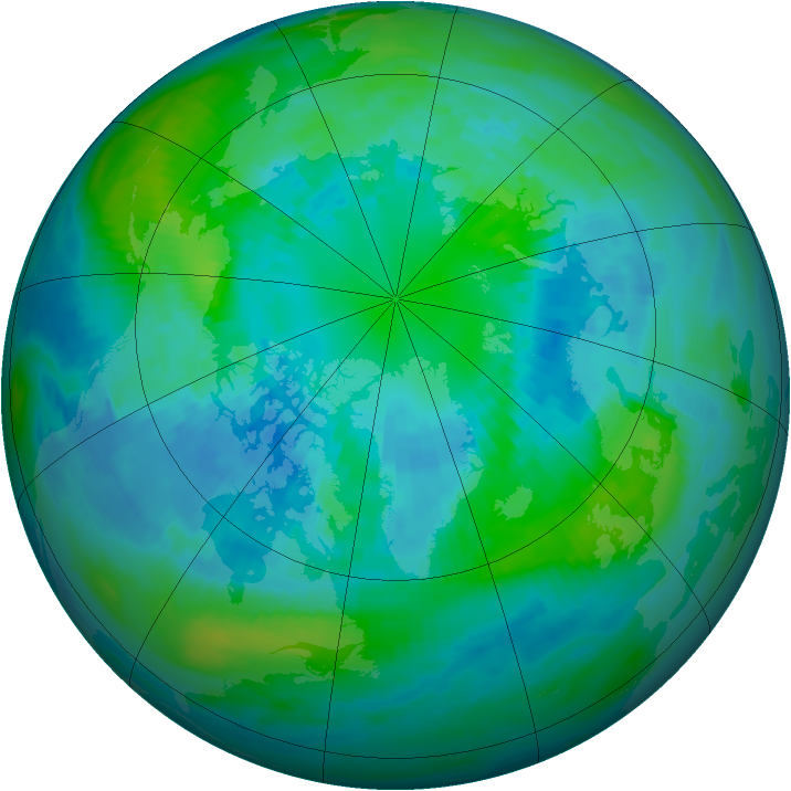 Arctic ozone map for 07 October 1988